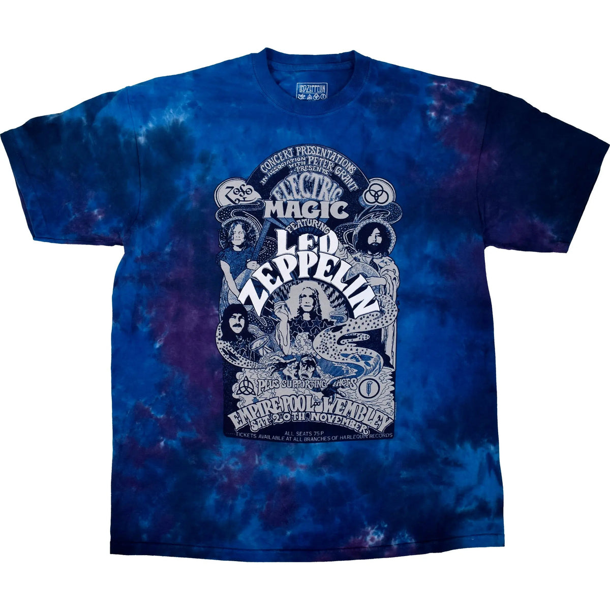 Led Zeppelin Wembley 71 Tie Dye T Shirt