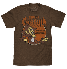 Count Chocula Distressed Monster Cereal Logo T-Shirt - Heather Brown