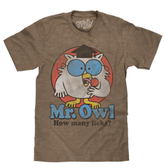Mr. Owl How Many Licks? T-Shirt - Brown