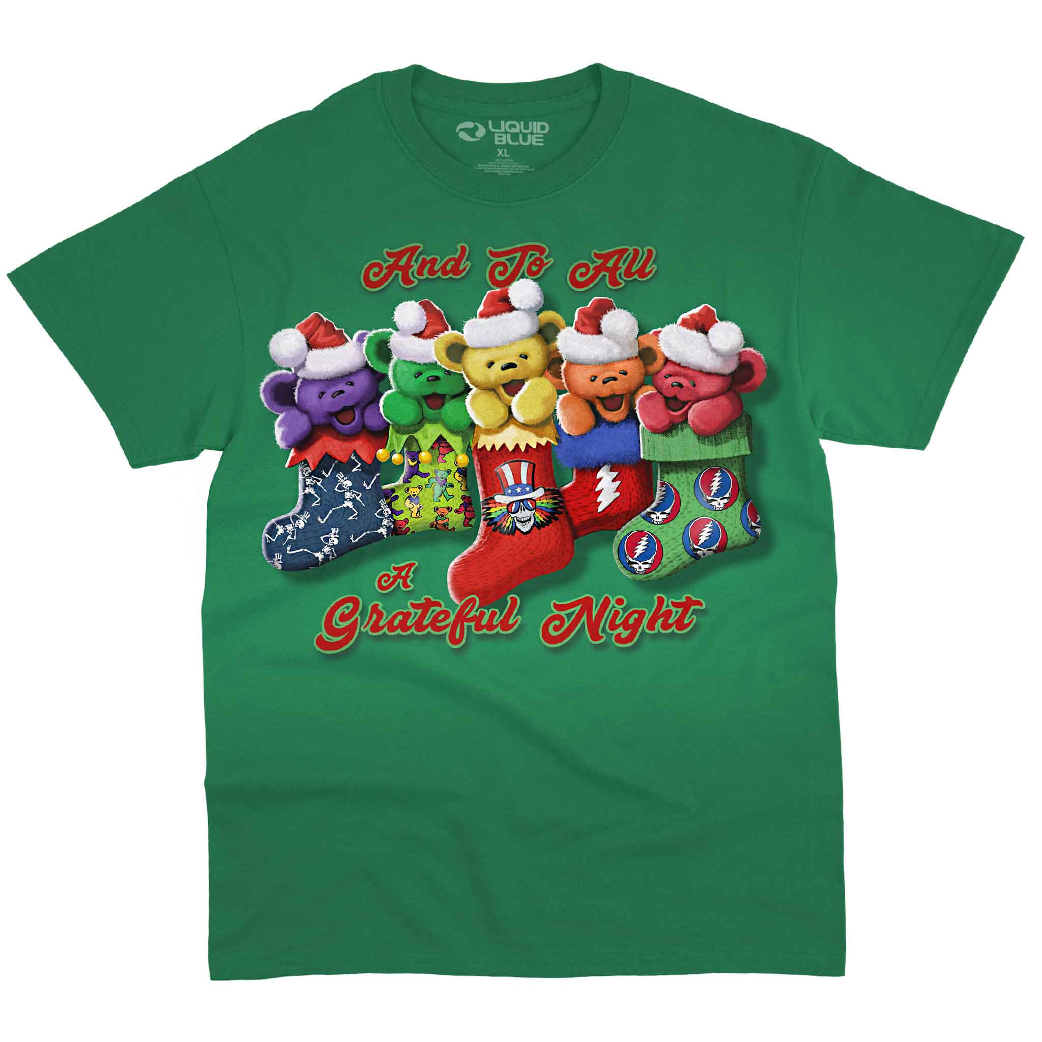 Grateful Dead Xmas Stocking Bears T Shirt