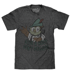 Woodsy Owl Give a Hoot Don't Pollute T- Shirt - Gray