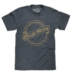 Blue Moon Gold Print Logo T-Shirt - Indigo