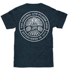 Miller Lite Beer Logo Front and Back Print T-Shirt - Denim Black Heather