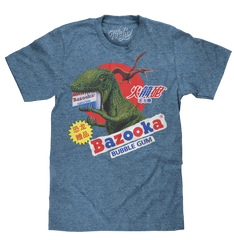 Bazooka Bubble Gum Dinosaur T-Shirt - Cabo Blue
