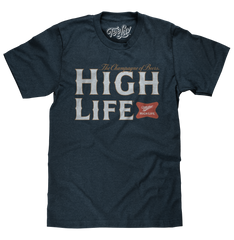 Miller High Life Champagne of Beers T-Shirt - Heather Navy Blue