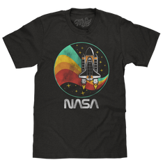 NASA Space Shuttle Worm Logo T-Shirt - Vintage Black