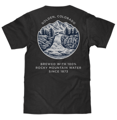 Made in the USA Coors Banquet Golden Colorado Front and Back Beer T-Shirt - Asphalt Gray