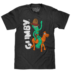 Gumby and Pokey Cowboy T-Shirt - Charcoal Gray Heather