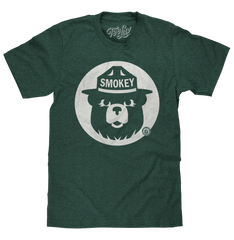 Smokey Bear Shirt Retro Mascot T-Shirt - Forest Green