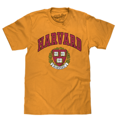 Harvard Veritas Shield College T-Shirt - Mustard Yellow