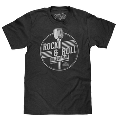Rock and Roll Hall of Fame Retro Microphone T-Shirt - Charcoal Gray Heather