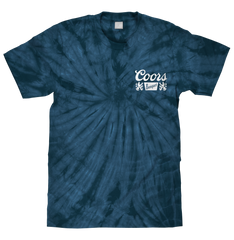 Coors Banquet Beer Logo T-Shirt - Navy Spider Tie Dye