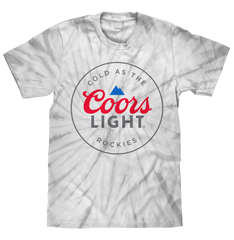 Coors Light Cold as the Rockies Tie Dye T-Shirt - Silver Spider Tie Dye