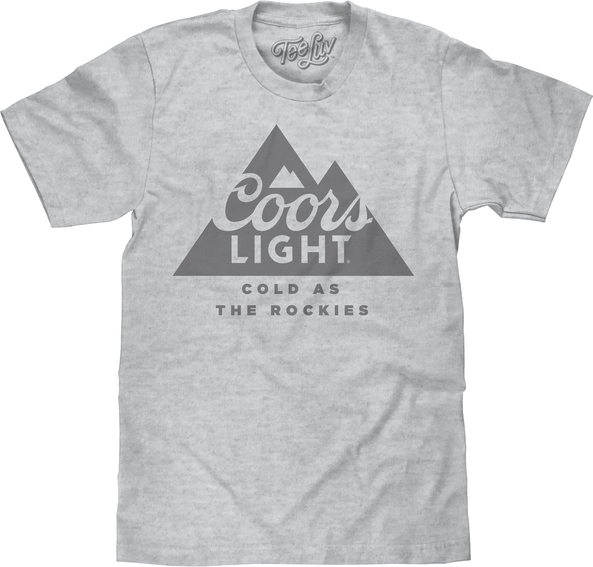 Coors Light Beer Cold as the Rockies Mountain Logo T-Shirt - Athletic Heather Gray