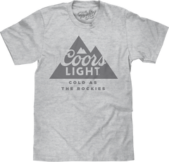 Coors Light Beer Cold as the Rockies Mountain Logo T-Shirt - Athletic Heather Gray