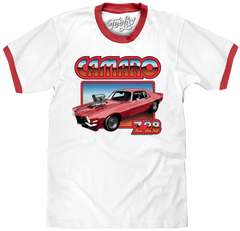70s Chevrolet Camaro Z28 Ringer T-Shirt - White/Red