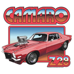 70s Chevrolet Camaro Z28 Ringer T-Shirt - White/Red