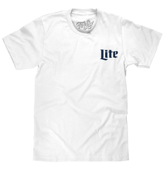 Miller Lite Beer Front and Back Print T-Shirt - White