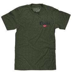 Coors Banquet The Legend Left Chest Front and Back Print T-Shirt - Military Green