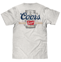Coors Banquet Beer Front and Back Faded Graphic T-Shirt - Ash Gray