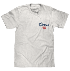 Coors Banquet Beer Front and Back Faded Graphic T-Shirt - Ash Gray