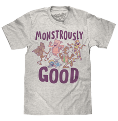 Monstrously Good General Mills Cereal Monster Cartoon Mascots T-Shirt - Heather Oatmeal
