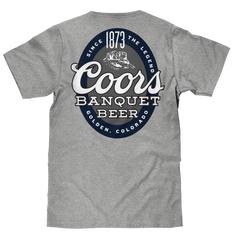 Coors Banquet Since 1873 Front and Back Print T-Shirt - Athletic Heather Gray