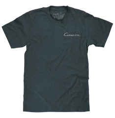 Chevy Corvette C1 Front and Back Print T-Shirt - Navy Heather