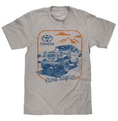 Retro Toyota Land Cruiser Climb Higher T-Shirt - Light Gray