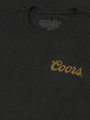 Coors Banquet Beer Double Sided Brewery Logo T-Shirt - Vintage Black