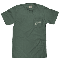 Coors Banquet Beer Rodeo Horse Front Pocket Tee T-Shirt - Cypress Green