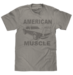 Chevrolet Camaro Faded American Muscle Graphic T-Shirt - Light Gray