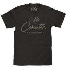 Chevy Corvette Genuine Performance Crossed Flags T-Shirt - Black