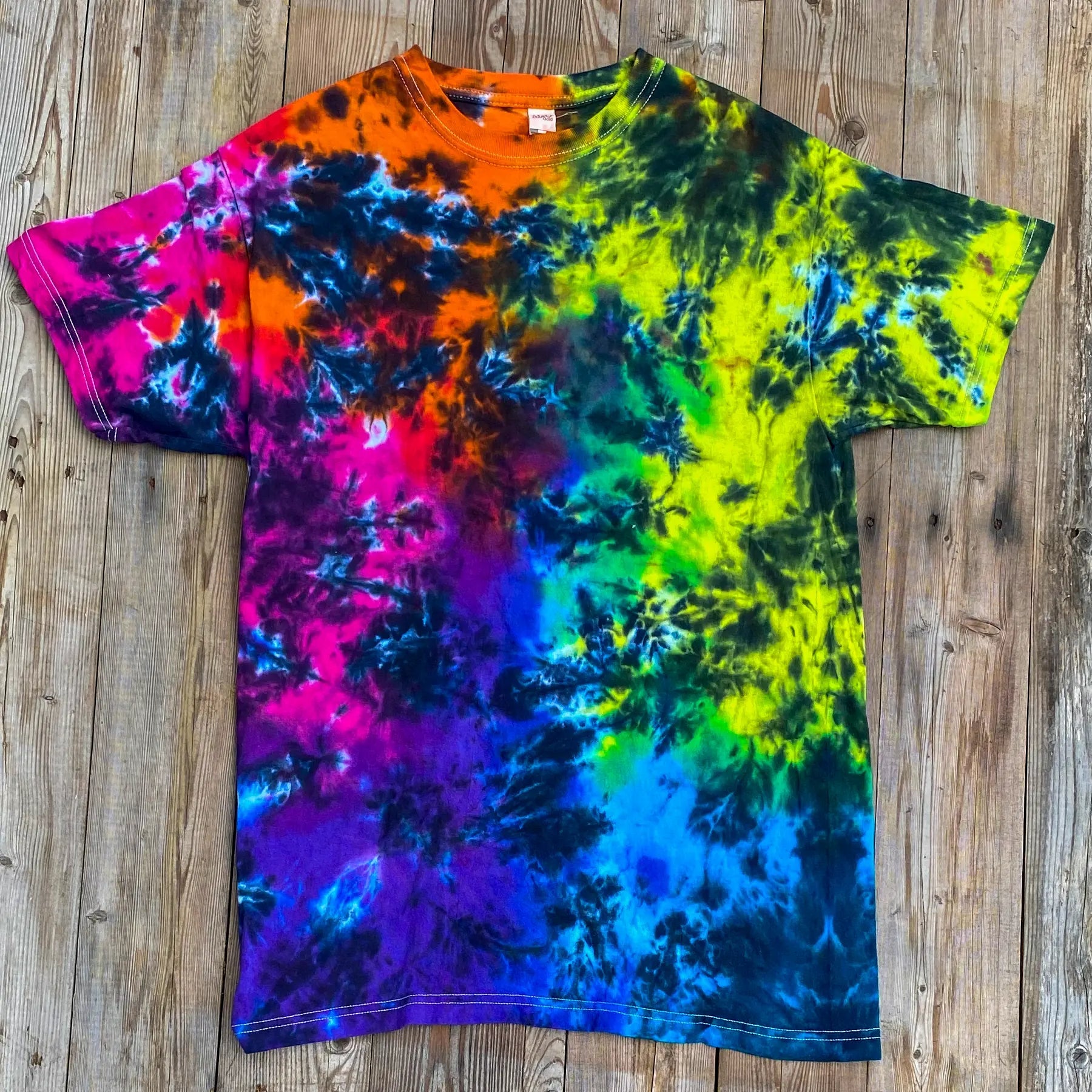 Black Rainbow Splat Tie Dye T Shirt