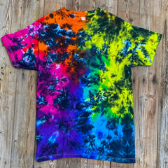 Black Rainbow Splat Tie Dye T Shirt