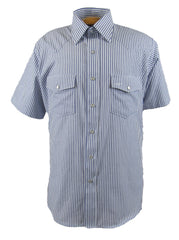 Flying R Ranchwear - Regency Stripe - Blue/White - Short Sleeve - Classic Fit
