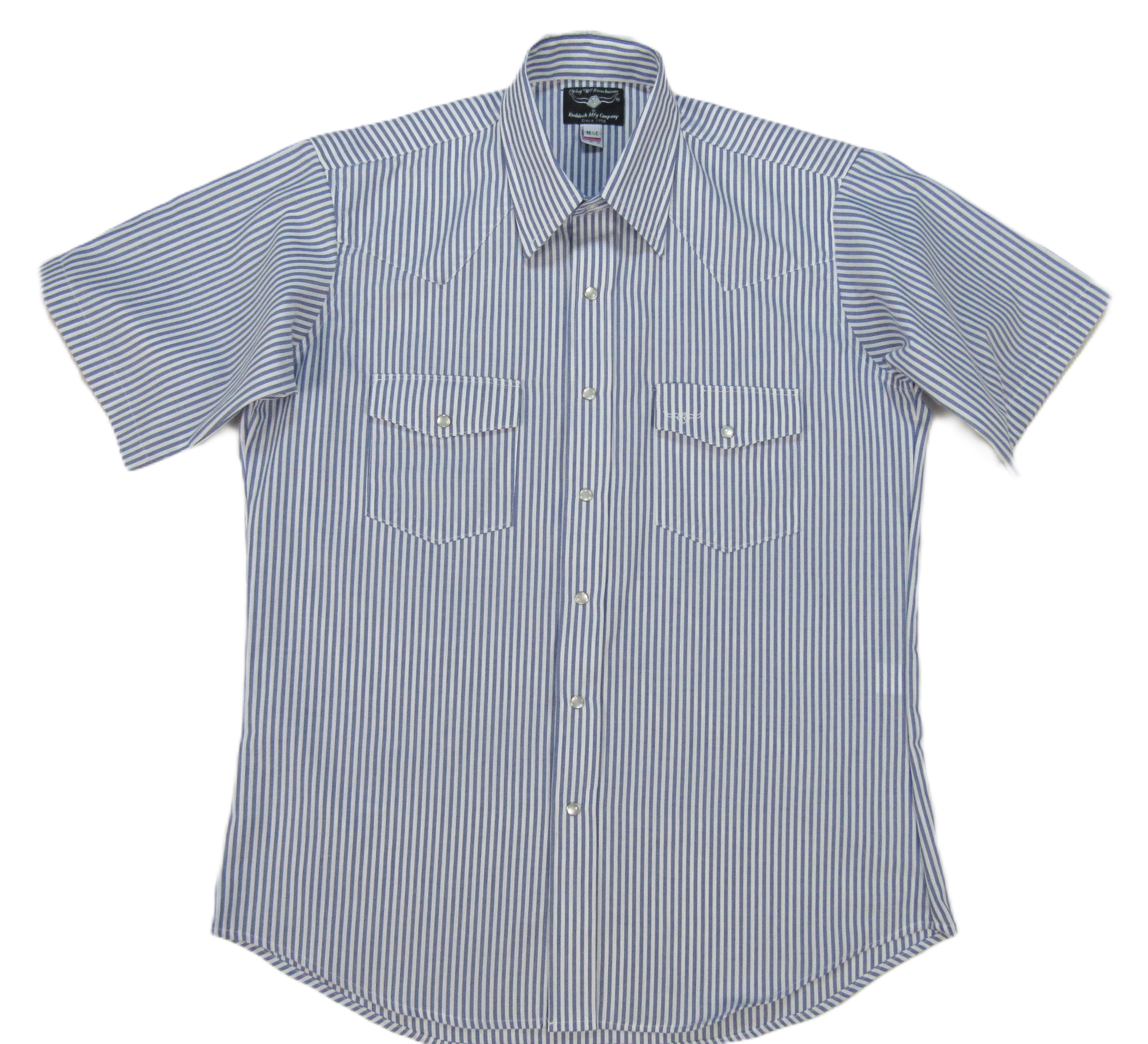 Flying R Ranchwear - Regency Stripe - Blue/White - Short Sleeve - Classic Fit