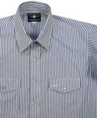 Flying R Ranchwear - Regency Stripe - Blue/White - Short Sleeve - Classic Fit