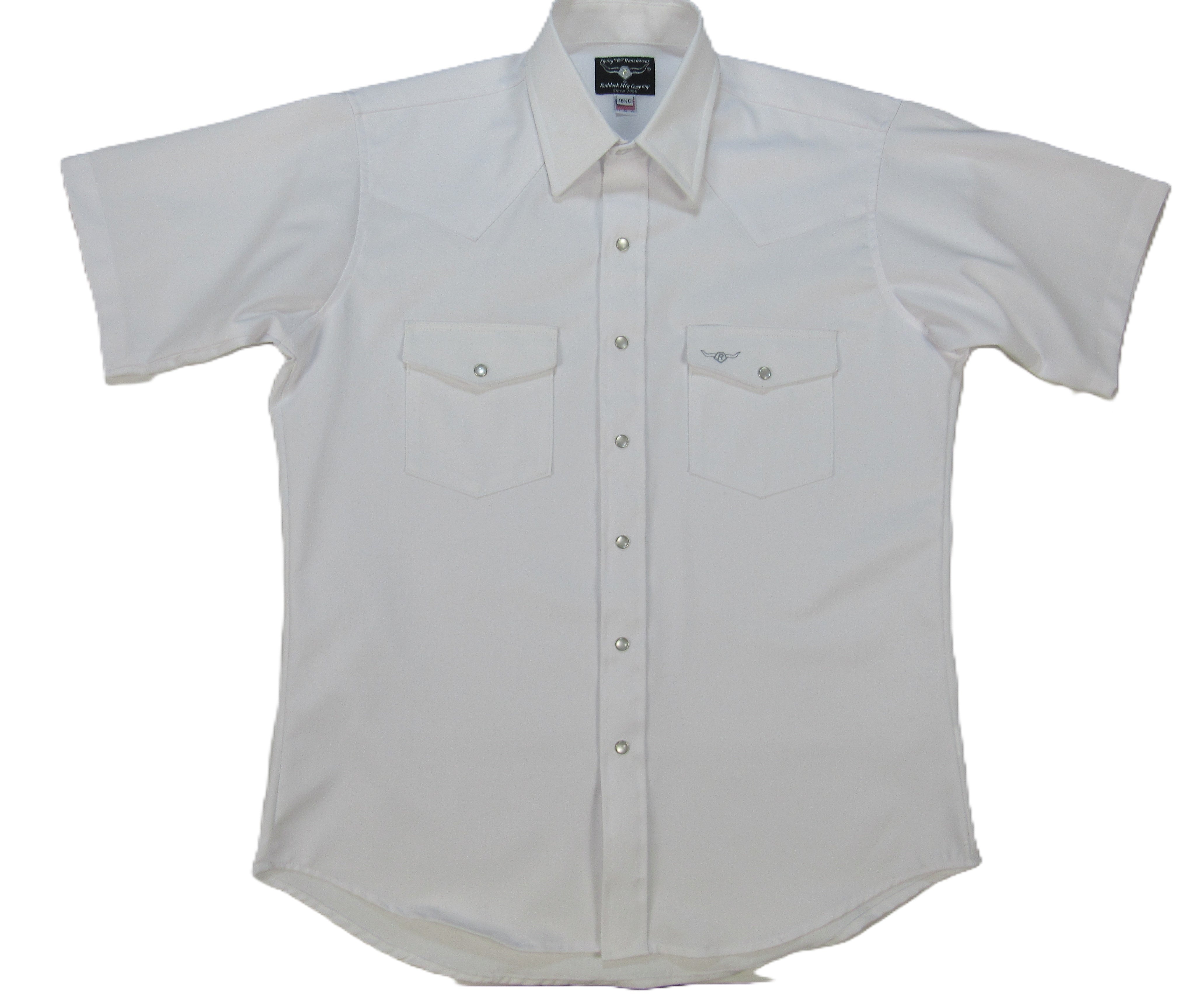 Flying R Ranchwear - Western Classic Solids - White Twill - Short Sleeve - Classic Fit