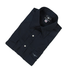 Flying R Ranchwear - Western Classic Solids - Navy Twill - Short Sleeve - Classic Fit