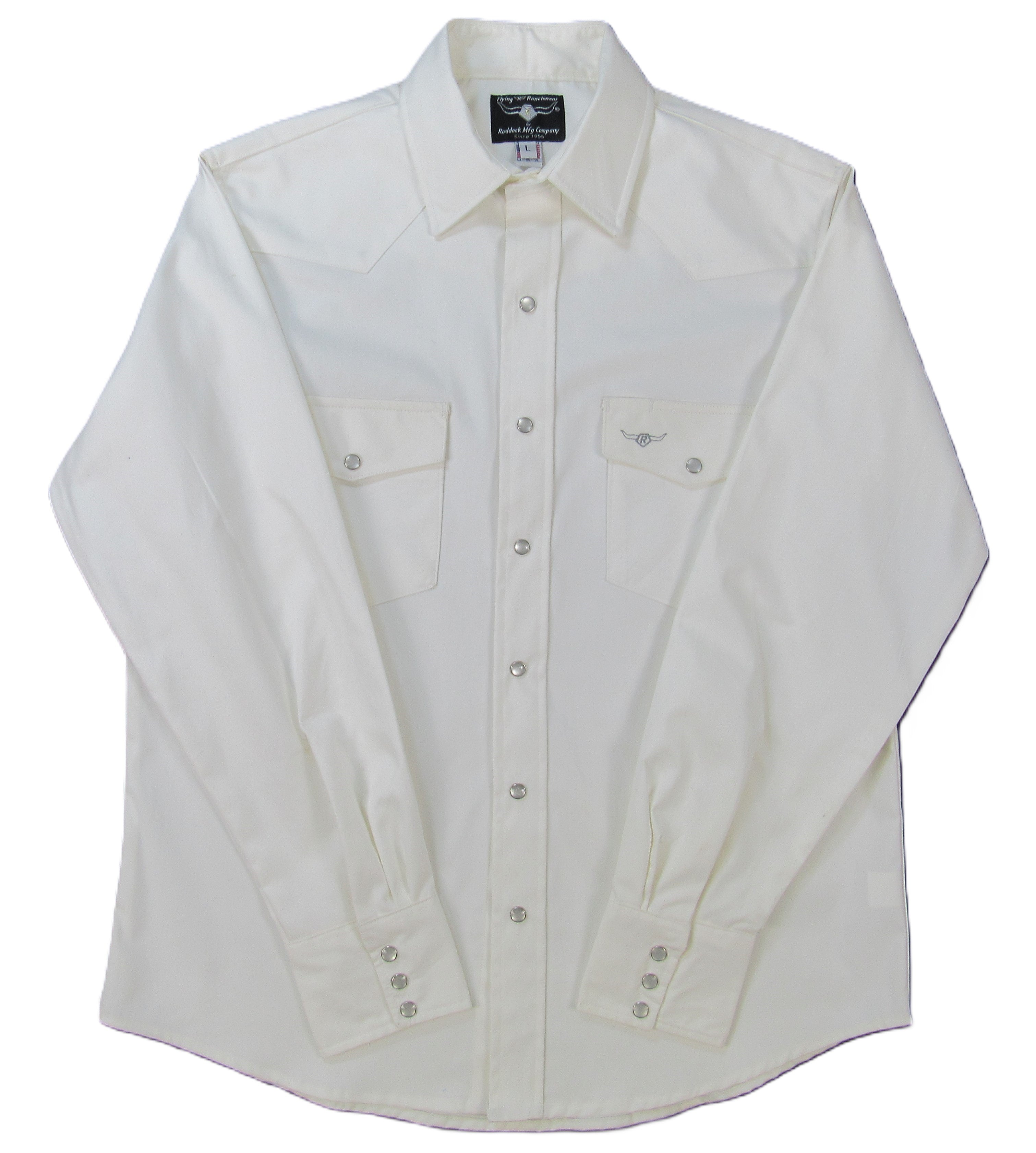 Flying R Ranchwear - Primo Solids - White Oxford - Long Sleeve - NEW FIT