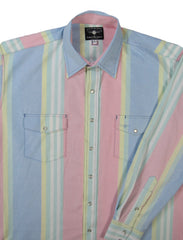 Flying R Ranchwear - Retro Awning Stripe - Long Sleeve - Snaps - Oversized Fit