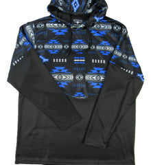 Flying R Ranchwear - Performance Thermal Hoodie - Southwest Print - Royal