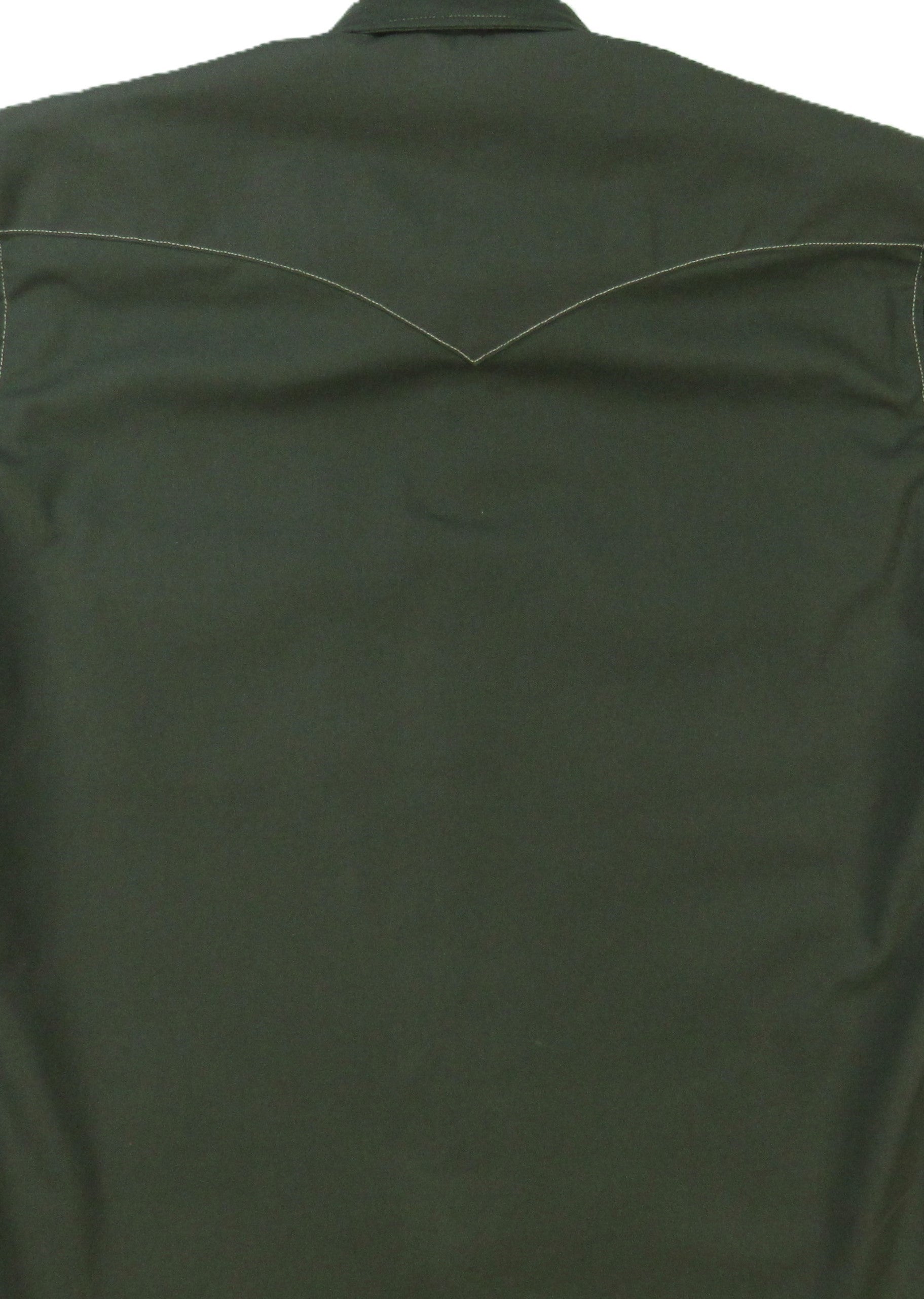 Flying R Ranchwear - Rigid Canvas Chore Shirt - Hunter Green - Long Sleeve - Snaps