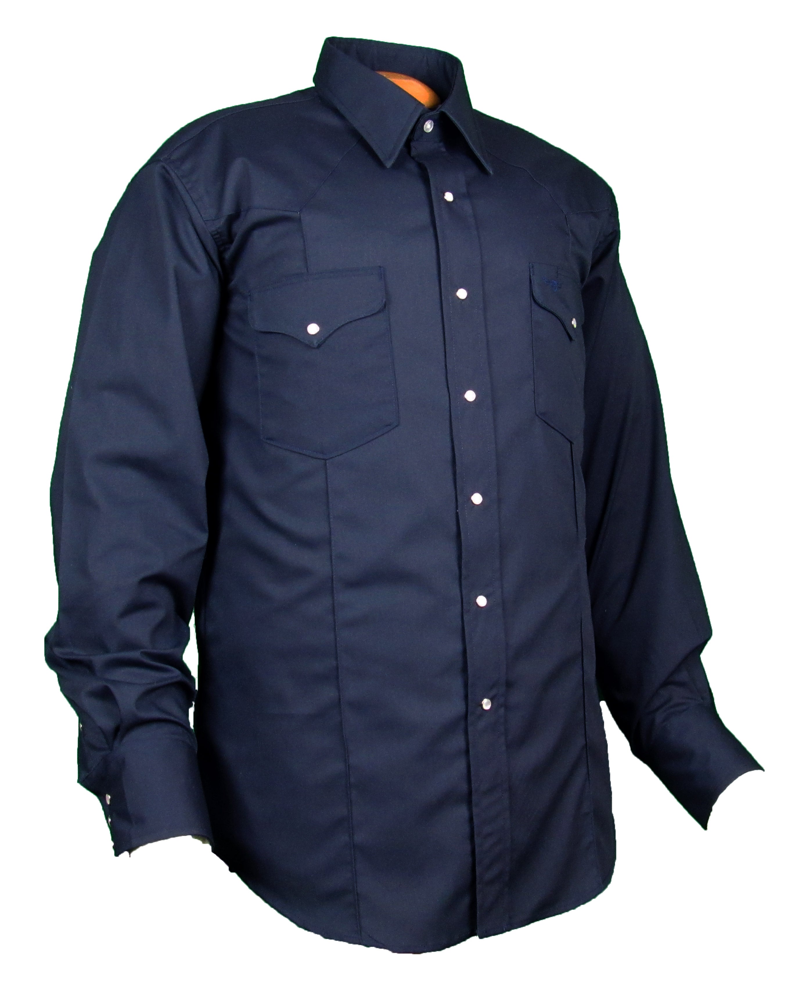 Rancher Crease - Navy Blue - Long Sleeve - Snaps