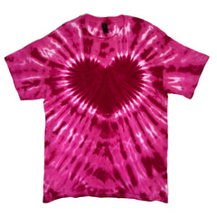 Pink Heart Burst Tie Dye T Shirt