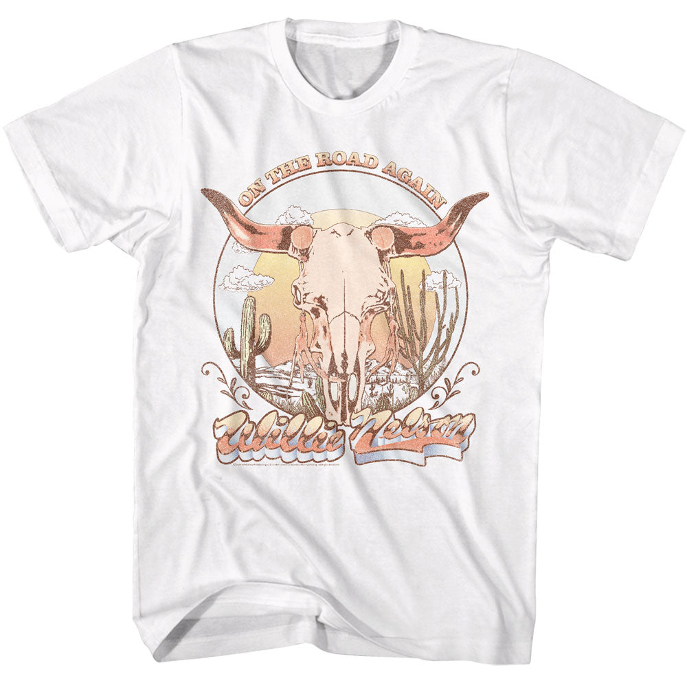 Willie Nelson On The Road Again Skull T Shirt