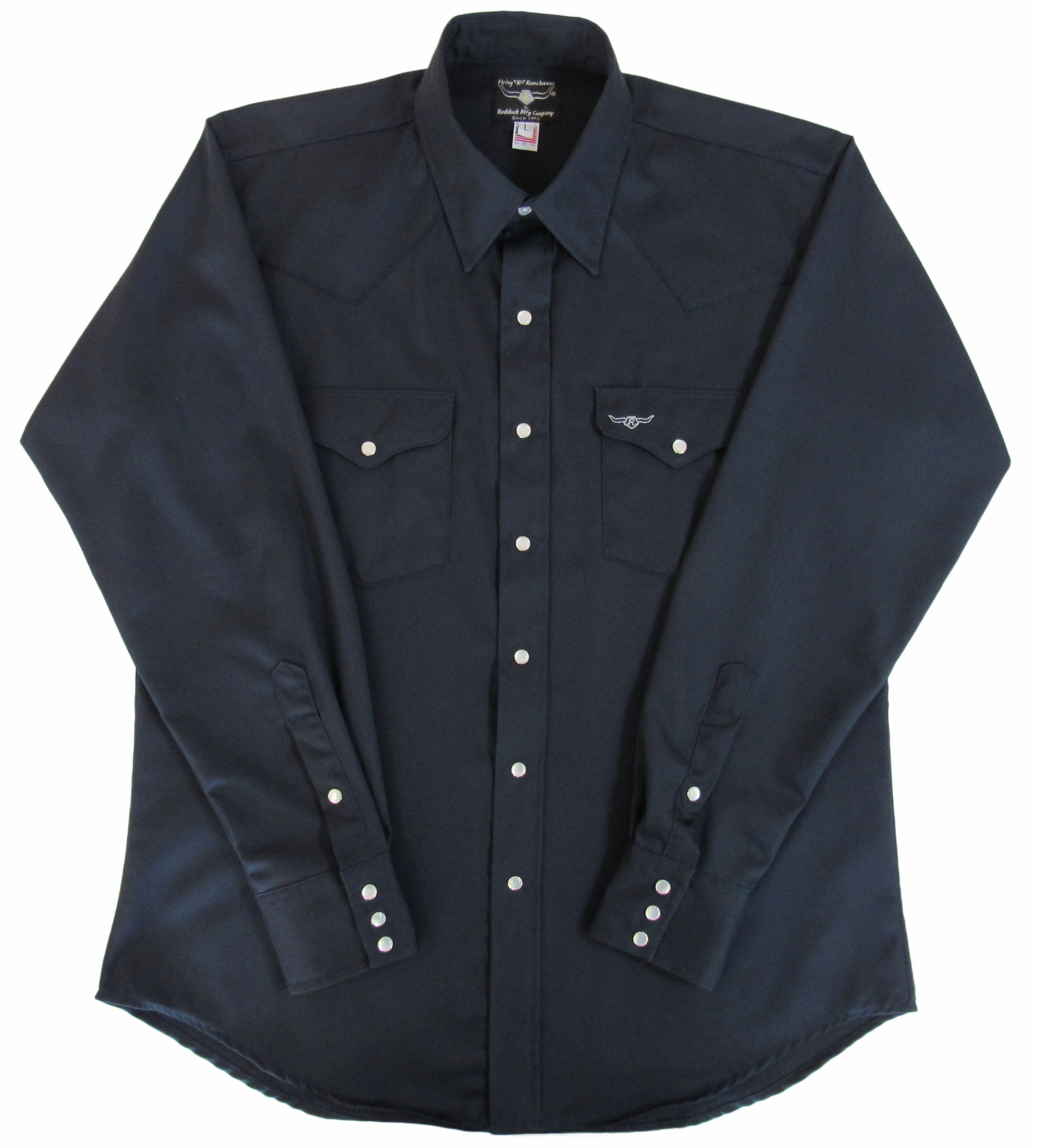 Flying R Ranchwear - Prairie Twill Work Shirt - Navy Twill - Long Sleeve